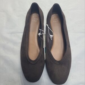 Women's Sammie Ballet Flats with Memory Foam Insole A New Day Brown Size 8
